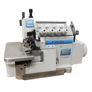 Máquina de costura industrial de pregar CÓS overlock 5 fios larga com transporte superior | UHU9105-553-X16